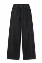 Drawstring Wide-Leg Denim Joggers