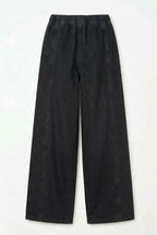 Drawstring Wide-Leg Denim Joggers