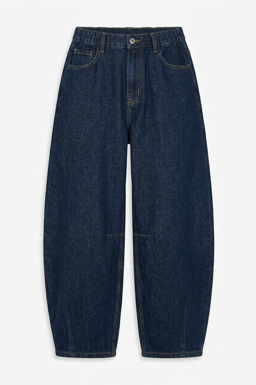 High-Waisted Barrel Leg Jeans