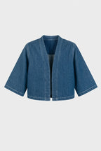Kimono-Style Denim Cardigan
