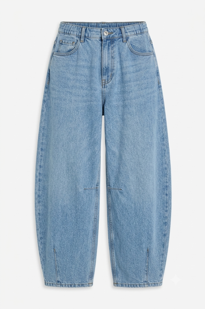High-Waisted Barrel Leg Jeans