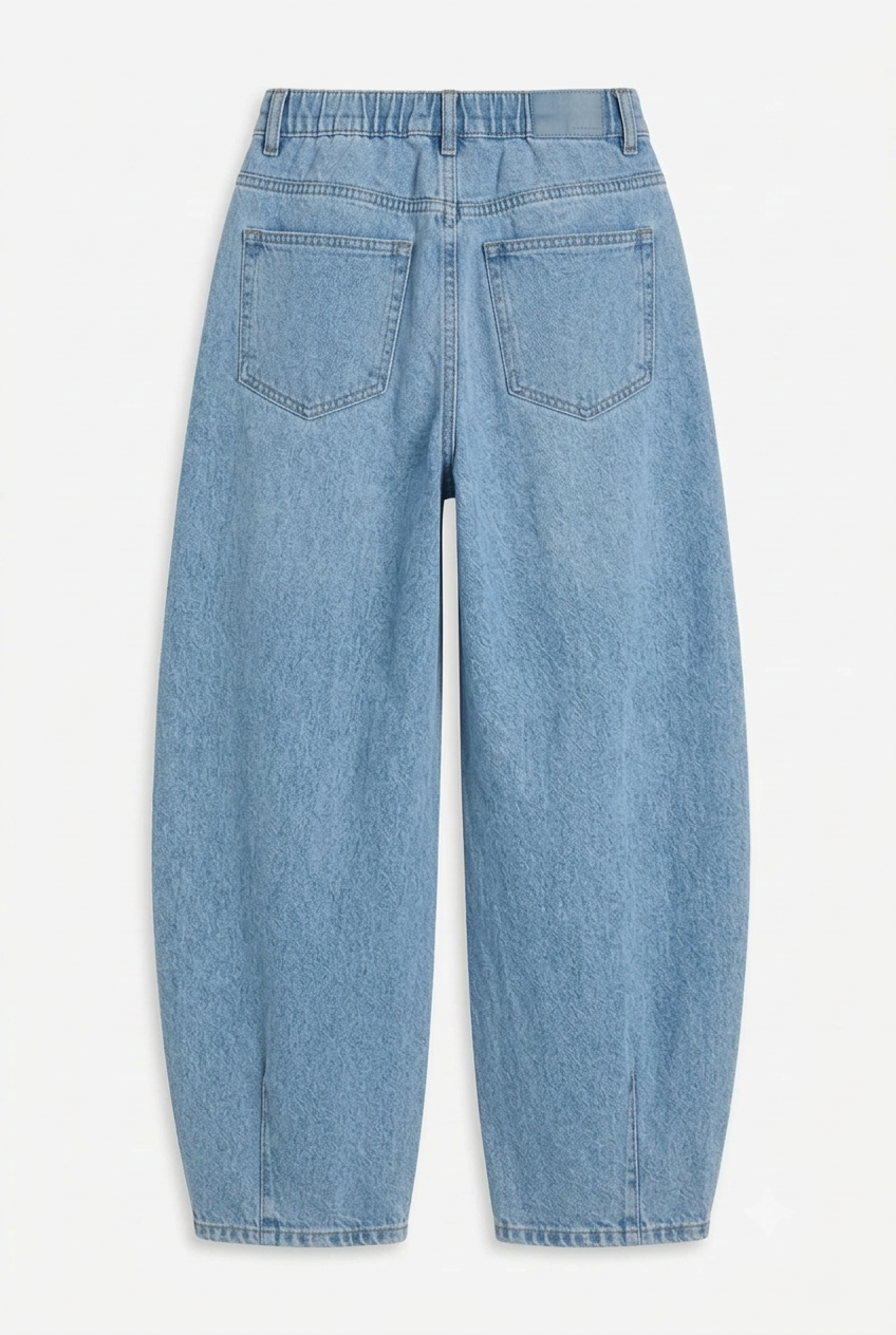 High-Waisted Barrel Leg Jeans