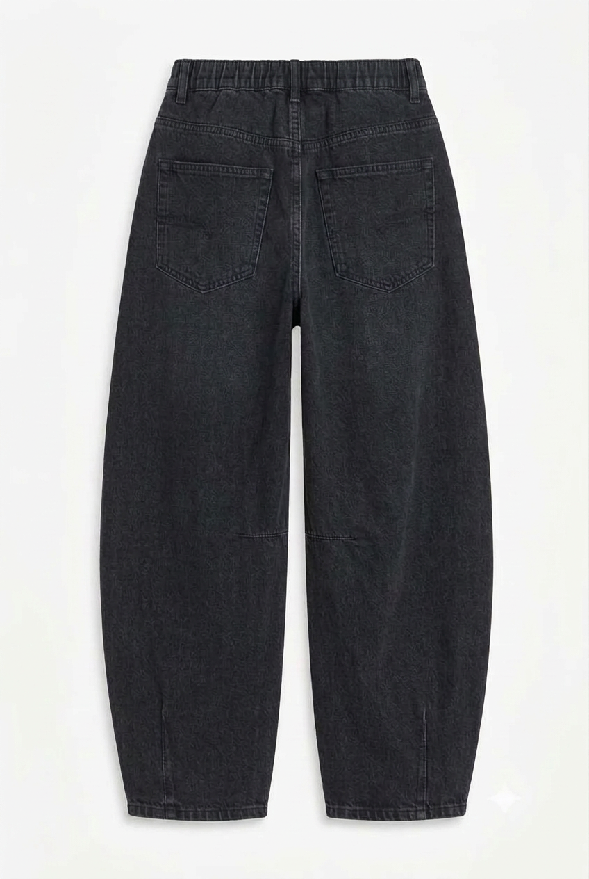 High-Waisted Barrel Leg Jeans