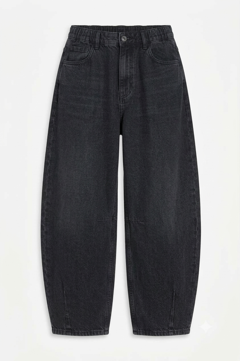High-Waisted Barrel Leg Jeans