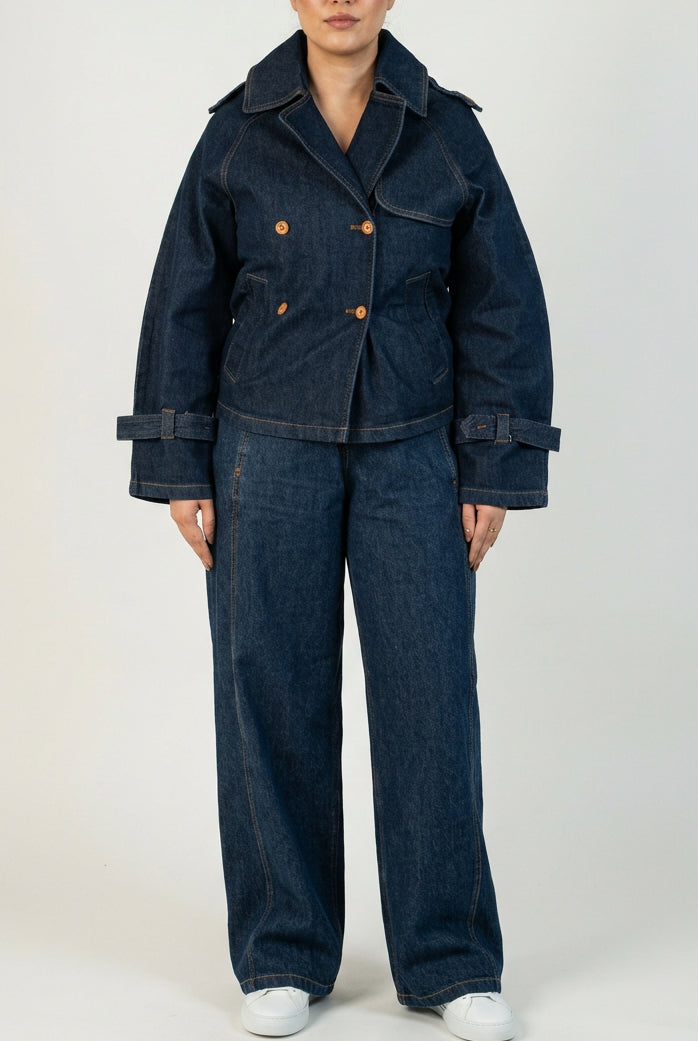 Double-Breasted Denim Jacket