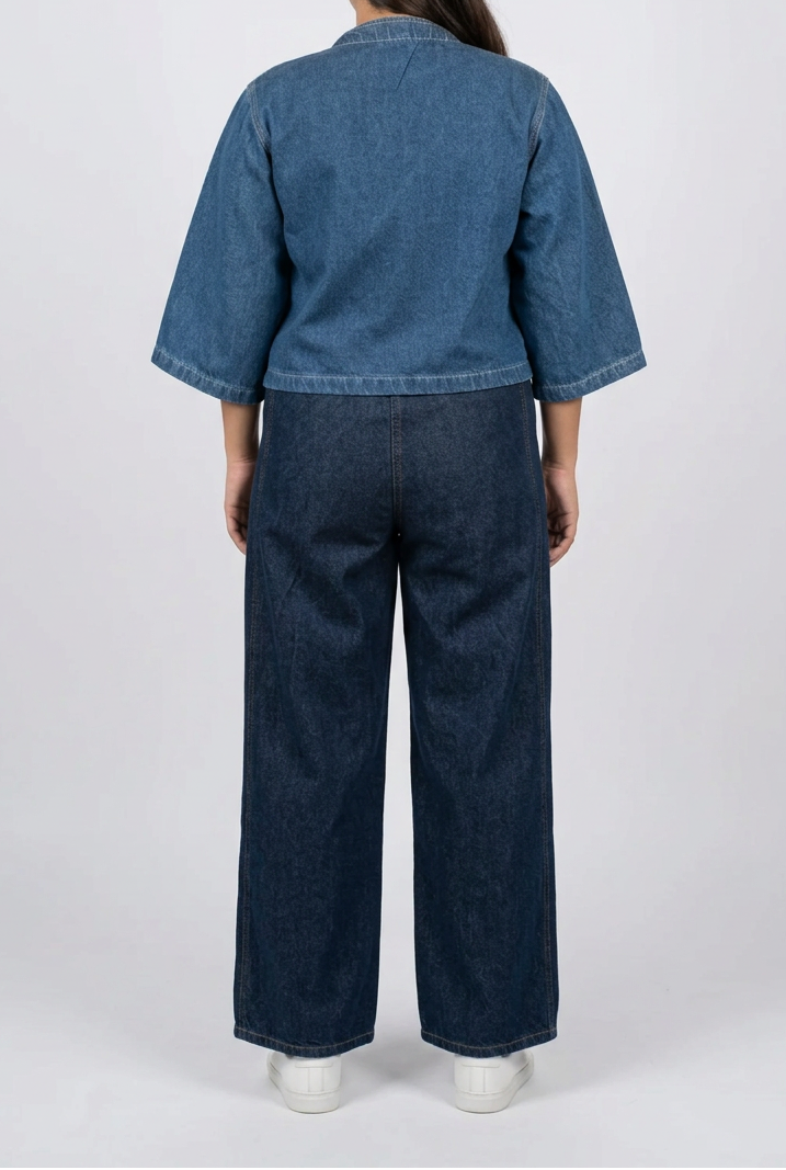 Kimono-Style Denim Cardigan