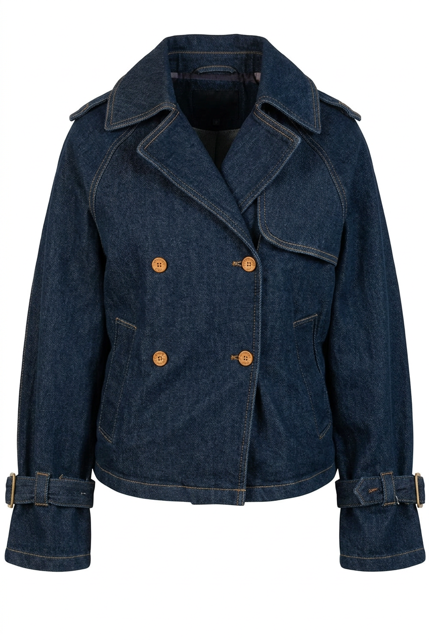 Double-Breasted Denim Jacket