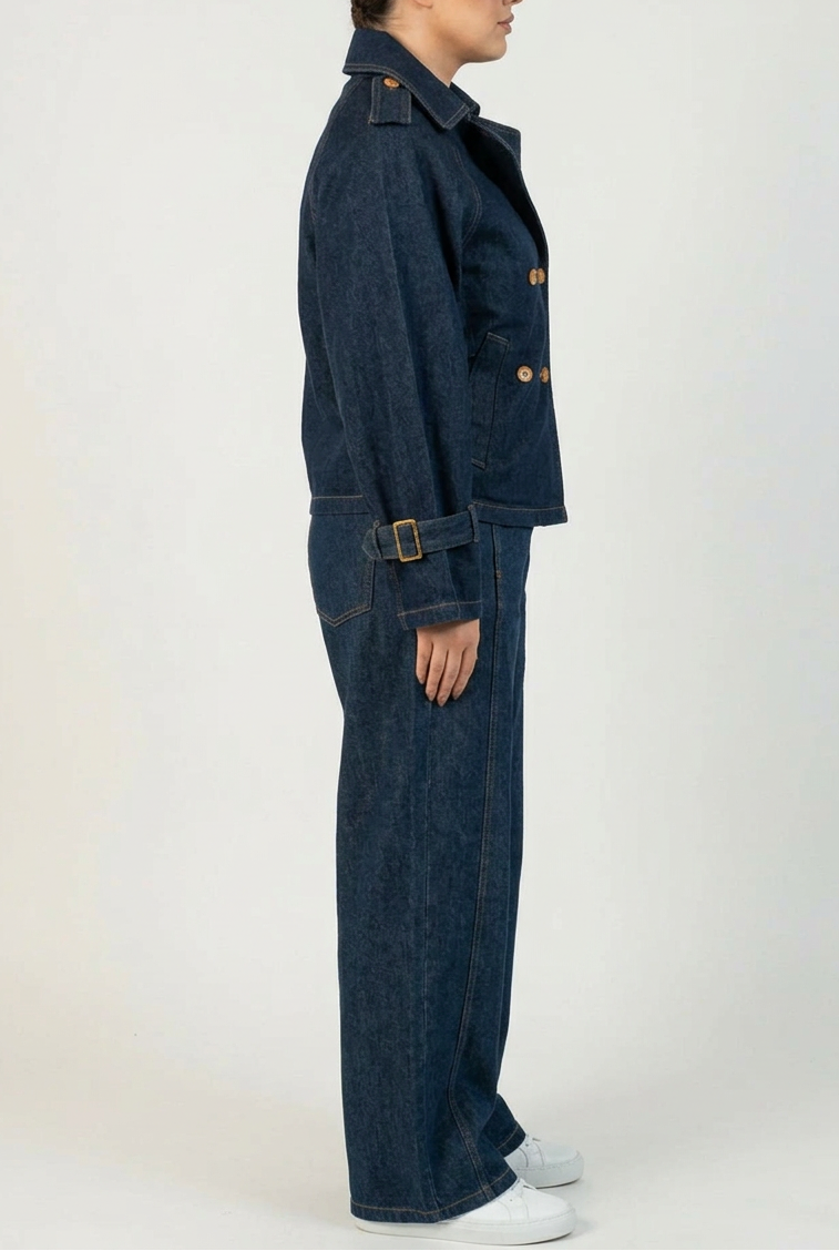 Double-Breasted Denim Jacket