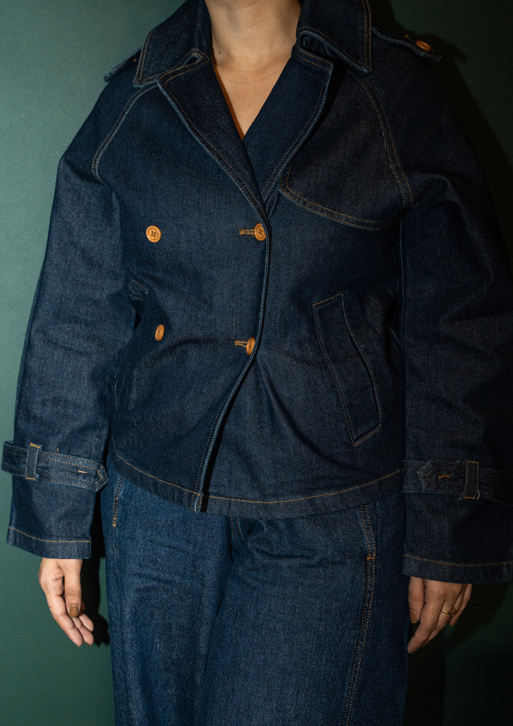 Double-Breasted Denim Jacket
