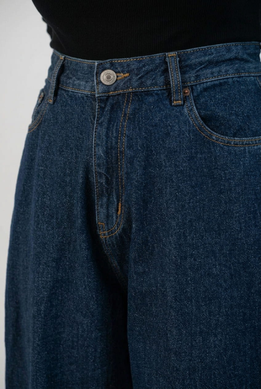 High-Waisted Barrel Leg Jeans