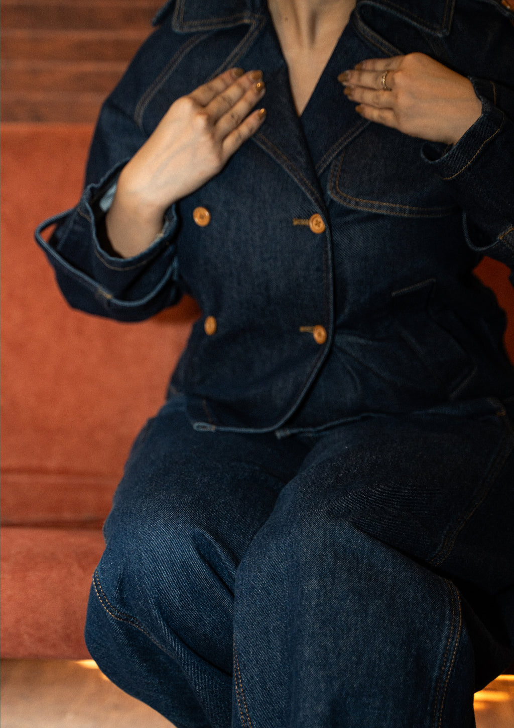 Double-Breasted Denim Jacket