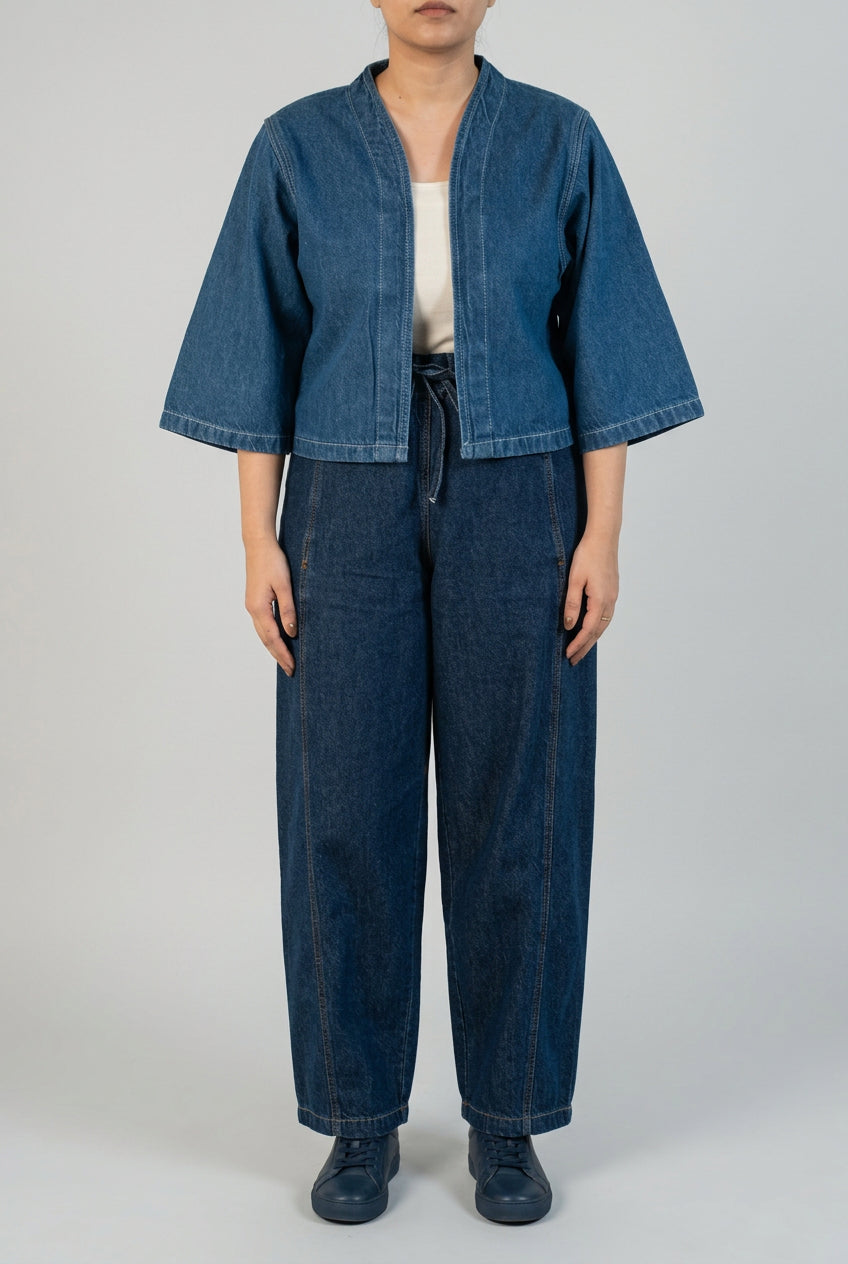 Kimono-Style Denim Cardigan
