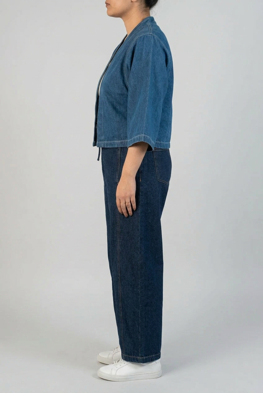 Kimono-Style Denim Cardigan