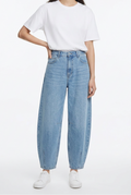 High-Waisted Barrel Leg Jeans