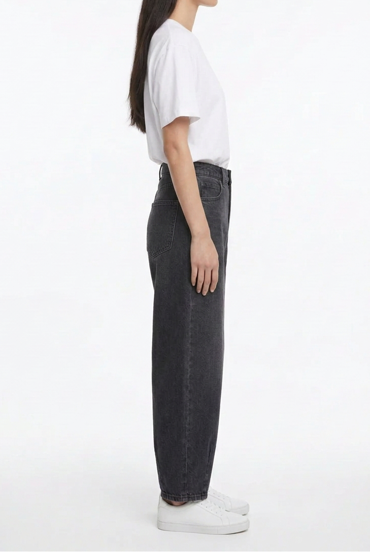 High-Waisted Barrel Leg Jeans