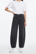 High-Waisted Barrel Leg Jeans
