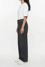 Drawstring Wide-Leg Denim Joggers